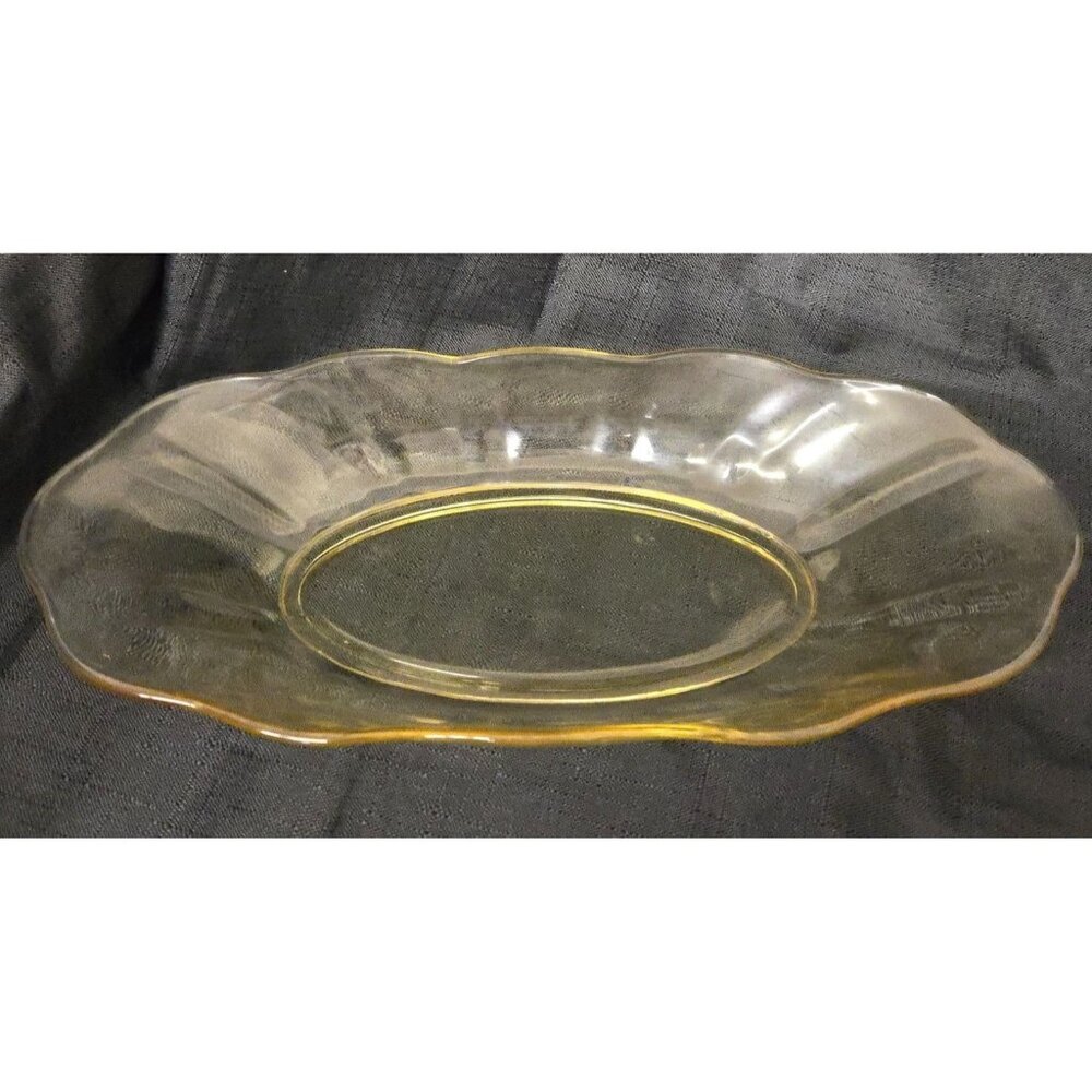 Yellow Depression Glass 11-2/4" Oval Dish Plate